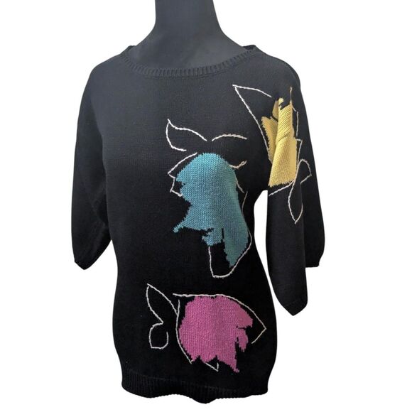 Vintage 80s 90s Jimmy Garcia New York Hand Loomed Art Sweater Small - Picture 2 of 7